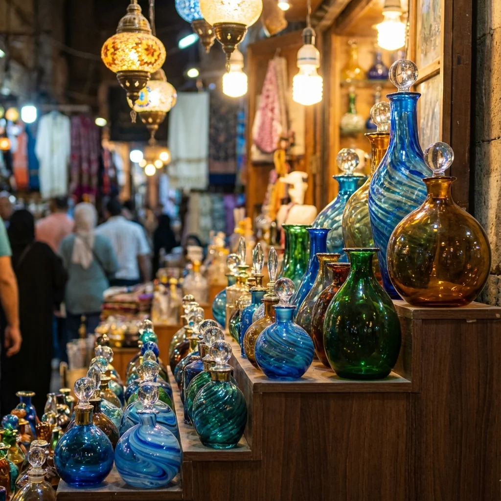 Colorful Egyptian blown glass art