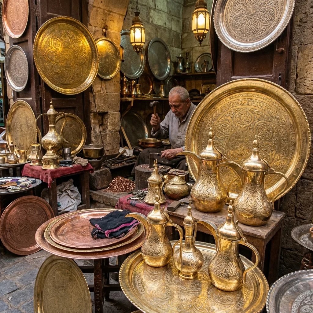 Traditional Egyptian copper and brass metalwork